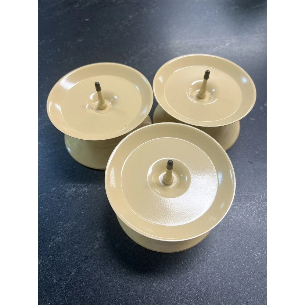 Vintage Set Of 3 Hallmark Brown Candle Holders New Old‎ Stock Midcentury Modern